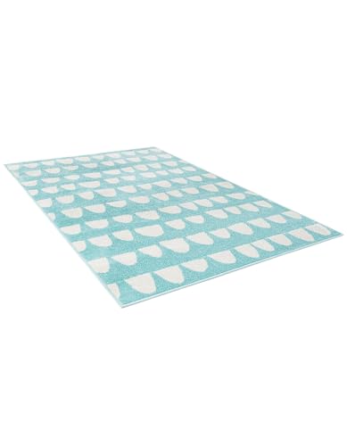Rugs.com Whimsy Kids Collection Rug – 4x6 Clear Blue Medium-Pile Rug Perfect for Entryways, Kitchens, Breakfast Nooks, Accent Pieces - color: Clear Blue, size: 4' x 6'
