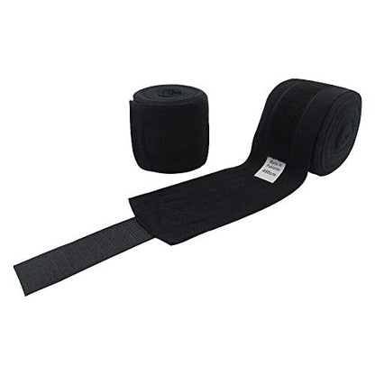 Elastic Professional 180 inch Handwraps for Boxing Kickboxing Muay Thai MMA, Boxing Hand Wraps 180, Boxing Wrap Roller, Kickboxing Wraps, Hand Wraps, Wrist Wraps Boxing, MMA Hand Protection - color: Black