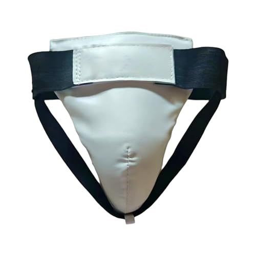 Protective Undergarment Cup Martial Art Groin Guard Suitable for Youth and Adults Engaged in High Impacts Combat Sports Combat Sports Groin Guard - color: White mens large