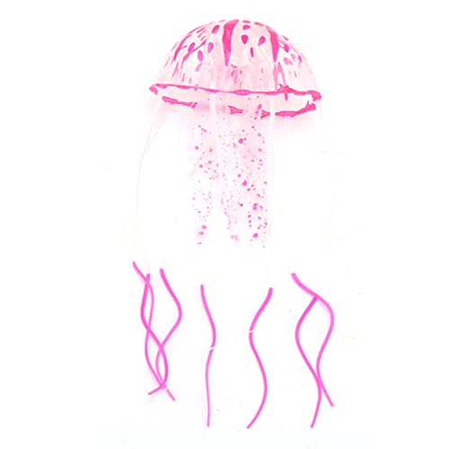 Artificial Glowing Fish Set, Fake Aquarium Decorations with Luminous Jellyfish, Silicone Floating Fish Tank Decor for Freshwater and Saltwater Tanks, Includes Suction Cups and Tran