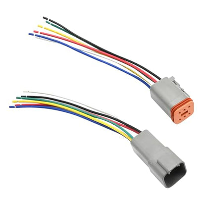 6 Pack Sealed Waterproof DT Connector, 16 AWG 6-Pin Male and Female Automotive Wire Connectors with Heat Shrink Tubes, Replacement for the Electrical Systems of Motorized Vehicles