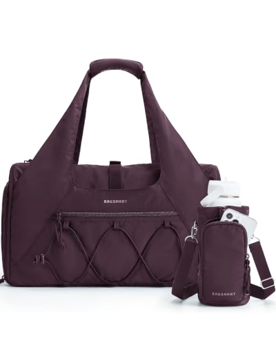 BAGSMART Gym Bag for Women, Lightweight Duffel with Shoe Compartment, Tote Bag with Wet Pocket for Yoga Travel, Grape - color: Grape