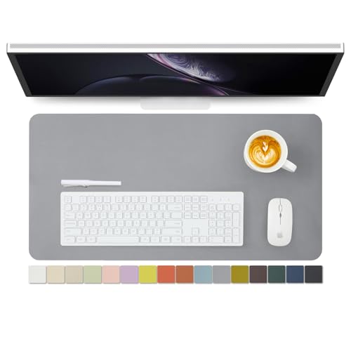 Leather Desk Mat - Non-Slip PU Desk Pad for Office and Home - Desk Organization and Accessories - Ideal for Large Mouse Pad and Desk Mats on Top of Desks (Dark Gray,27.6"x 13.8") - color: Dark Gray, size: 27.6" x 13.8"