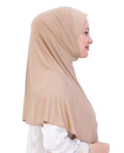 Prien Ready Hijab For Women, One Piece Muslim Instant Turban, Easy To Wear Long Head Scarf, Turkish Islamic Clothes For Abaya - color: Deep Mink