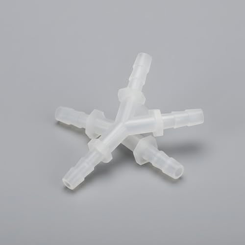 8 Pcs Oxygen Tubing Connectors, 1/4" Hose Barb Fitting 3 Way Y Shape Barbed Fitting Plastic Tubing Connectors for Air Line Tubings Pipe, Household Fuel, Gas, Water