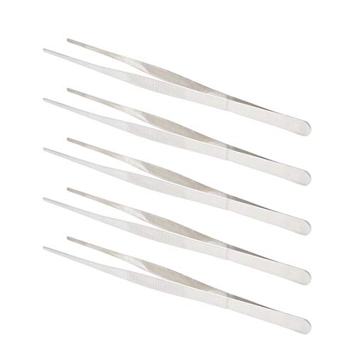Utoolmart Aquarium Plant Tweezer, Stainless Steel Straight Tweezer, Aquarium Tweezers Extra Long 30cm, for Fish Tank Plant Aquascape Tools, Feeding Tongs, 5 Pcs - color: 5pcs, size: 30cm Straight