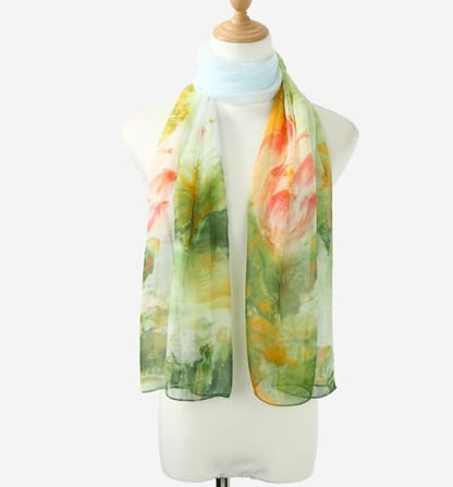 Xyueanlo Fashion Scarves for Women Lightweight Elegant Scarf Sunscreen Wraps Shawls - color: Nymphaea Green