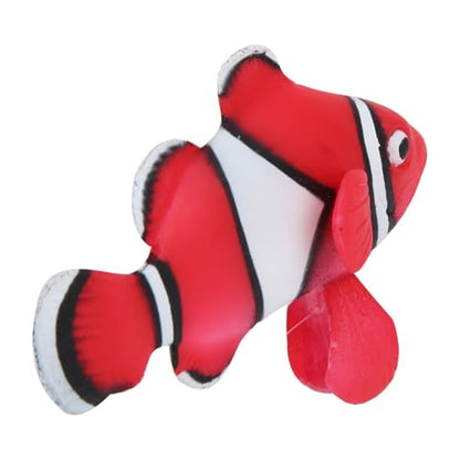 4 Pcs Silicone Luminous Clownfish with Suction Cup Glow in Dark Waterproof Design Realistics Swimming Decoration for Aquarium Tank