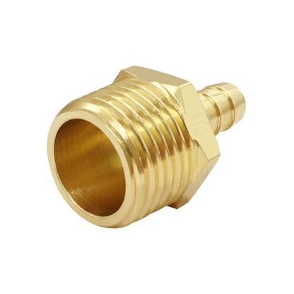 Uenede Brass 1/2" NPT Male to 3/8" Hose Barbed Fittings, 6PCS | Barb Pipe Fittings with Clamps Air Line Repair Connectors for Water Oil Gas - size: 3/8"Barb, style: 1/2"NPT Male