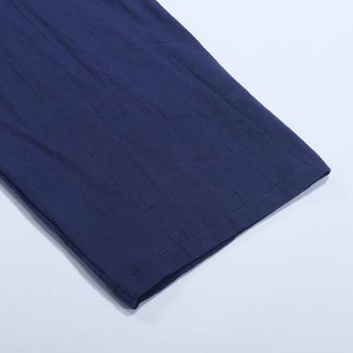 Generic Caftans for Men Long Sleeve Kaftan Thobe V Neck Men Thobe with Pocket Big and Tall Kaftan Muslim Men Thobe - color: Blue-2, size: Medium