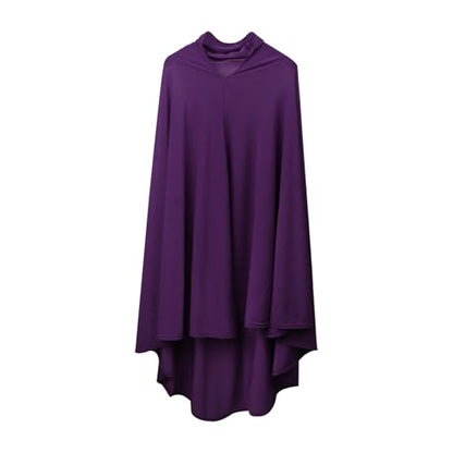 Women Muslim Ramadan Hijab Ready to Wear Long Scarf Jersey Turban Islamic Khimar Abaya Eid Prayer Scarf Saudi Niqab - color: Purple