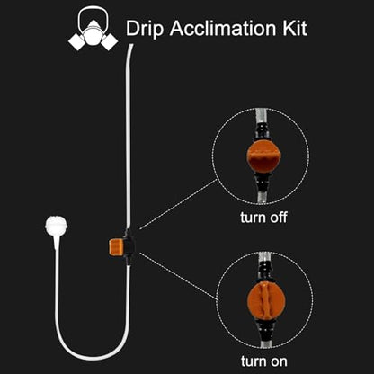 Drip Acclimation Kit for Saltwater and Freshwater Aquariums, Fish Tanks, Ensure Smooth Transition for Coral, Shrimp, Marine Fish, Navigation System Live Koi Fish, Plant Decor Security
