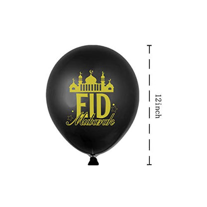 Eid Mubarak Latex Balloons - 20 Balloons - With Festive Print - Celebrate With Friends & Family