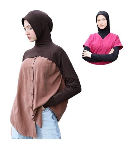 para life Hijab-Dickey-BoleroArm Sleeve With Hijab-Hijab&Armsleeve|Shrugs For Women-Arm Sleeve|Arm Sleeves For Women - color: Brown