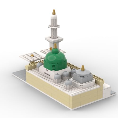 Sterope Islamic Masjid an Nabawi Muslim Building Block Set, Religious Educational Toy for Children, Assembly Required World Landmark Model Muslim Architecture Eid al Fitr Gift