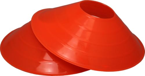 BlueDot Trading Pro Disc Cones High Visibility for Sports, Agility Training, Soccer, Football, Basketball, and Other Sports Durable Cone Markers for Adults or Kids (100-Pack), Red