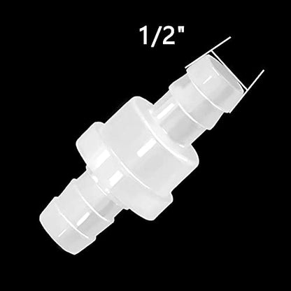 One Way Check Valve, 1/2"(12MM) Hose Barb Non Return Ozone Resistance Plastic Valve for Water Fuel Oil Air Gas (Pack of 8) - size: 1/2 Inch, style: 8 Pcs