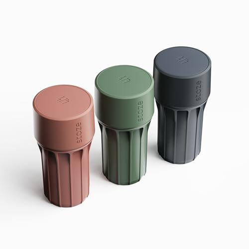 Staze Air Tight Smell Proof Container (148ml) – Vacuum Seal Jar - Waterproof Food Storage Canister, Portable Small Smell Proof Jar for Coffee, Herb, Spice & Gummies - (AUTUMN TRIO) - color: AUTUMN TRIO