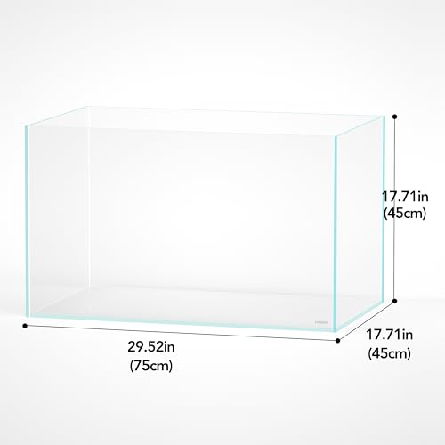 75H 37 Gallon Rimless Low Iron Aquarium Tank, W29.5×D17.7×H17.7 in(75x45x45cm) 8mm Thickness with Black Nano Foam Leveling mat Included - size: 37Gal W29.5×D17.7×H17.7 in(75x45x45cm)