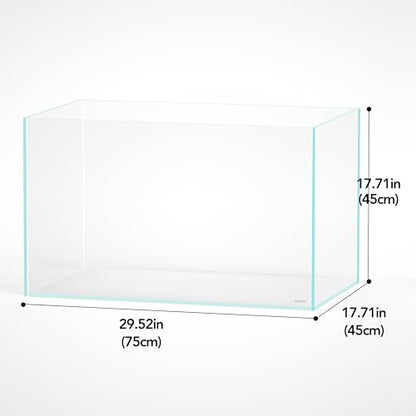 75H 37 Gallon Rimless Low Iron Aquarium Tank, W29.5×D17.7×H17.7 in(75x45x45cm) 8mm Thickness with Black Nano Foam Leveling mat Included - size: 37Gal W29.5×D17.7×H17.7 in(75x45x45cm)