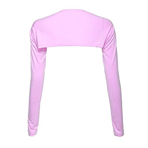 YEESAM Bolero Shrugs for Women Long Sleeve Arm Sleeves Hijab Accessories One Size - color: Pink