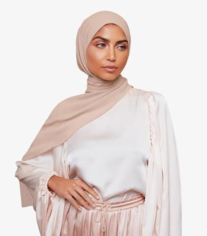 Premium Chiffon Hijab Scarf for Women Lightweight Non Slip Fashion Scarves - color: Light Taupe, size: 1 Pack