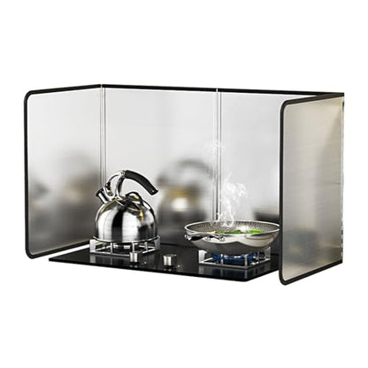 4 Sided Grease Splatter Guard Foldable Splatter Guard for Stove Stainless Steel Oil Splatter Screens Backsplash for Wall Gas Range Frying Pan Camping(Size:15.7×31.5×15.7inches) - size: 15.7×31.5×15.7inches