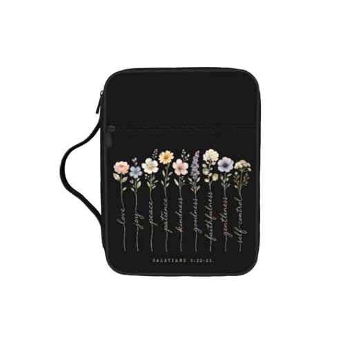 Flower Scripture Christian Religion Bible Cover Case Carrying Book Protector Case Bible Study Supplies Accessories Holder Case Christian Gift for Women Men