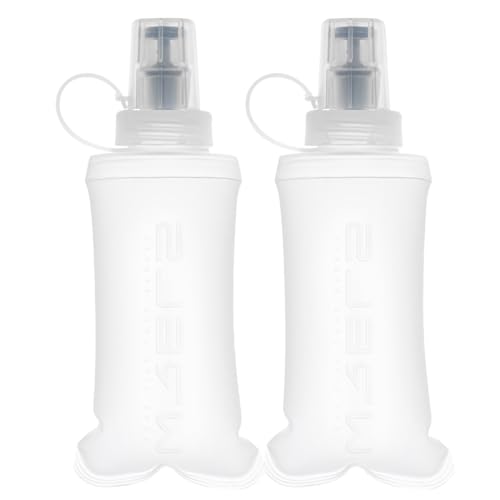 WRELS TPU Collapsible Soft Flask,Lightweight PBA Free Folding Running Water Bottles,Leakproof Durable Hydration Flask for Outdoors (150ml/5.07oz-2 Packs-White) - color: 150ml/5.07oz-2 Packs-White