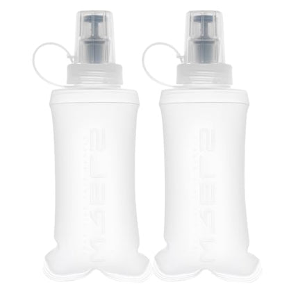 WRELS TPU Collapsible Soft Flask,Lightweight PBA Free Folding Running Water Bottles,Leakproof Durable Hydration Flask for Outdoors (150ml/5.07oz-2 Packs-White) - color: 150ml/5.07oz-2 Packs-White