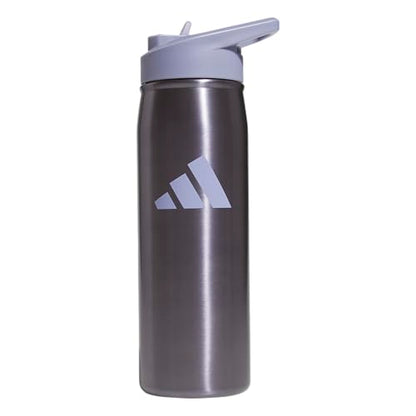 adidas Stainless Steel Metal Water Bottle 20 oz (600 mL) Straw Lid - color: Preloved Violet/Silver Violet Purple