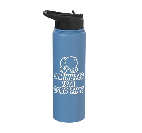 3 Minutes Is A Long Time Boxing Round Timer Training - Stainless Steel Insulated Water Bottle - color: Light Blue