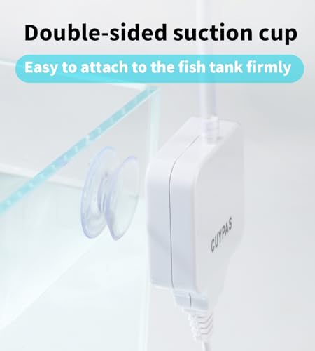 Aquarium Air Pump Mini Fish air Pump Super Quiet Fish Bowl air Pump for Up to 10 Gallon Fish Tank 1.5 Watts 310ml/min - color: White Square-Basic Kit