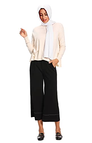 Jersey Hijab Scarfs for Women Head Scarf Muslim Head Wraps - color: White