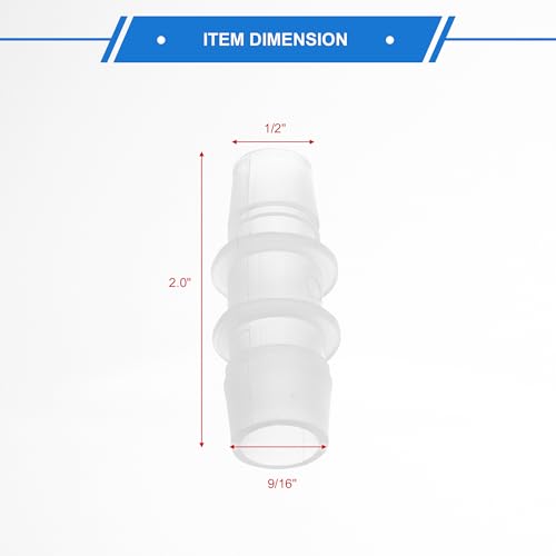 4pcs Plastic Hose Barb Fitting 9/16" to 1/2" Barbed Splicer Mender Joint Adapter Aquarium Clear - size: 9/16"-1/2"