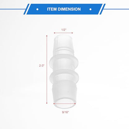 4pcs Plastic Hose Barb Fitting 9/16" to 1/2" Barbed Splicer Mender Joint Adapter Aquarium Clear - size: 9/16"-1/2"