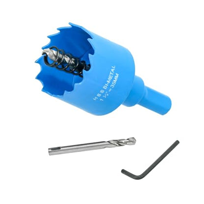 1-3/8 Inch Hole Saw with Arbor for Metal and Wood Cutting, Bi-Metal Hole Cutter, 1-3/8" Hole Saw Kit for Drywall, Wood, PVC Boards, Fiberglass and Vent Pipes - style: 1-3/8"（35mm）
