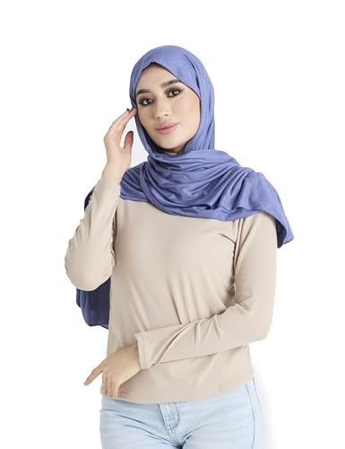 Premium Jersey Hijab Scarf for Women - Muslim Head Scarf - color: French Blue