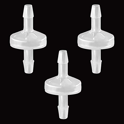 One Way Check Valve 5/32" (4MM) Hose Barb Non Return Ozone Resistance Plastic Valve for Water Fuel Oil Air Gas (Pack of 3) - size: 5/32 Inch, style: 3 Pcs