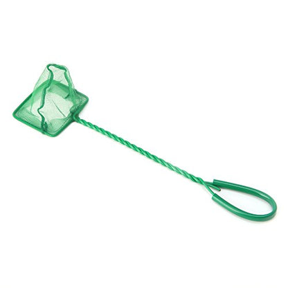Aquarium Fish Net 4" Fine Mesh Green Skimmer Filter for Small Fish Tanks Catch Net with Comfortable