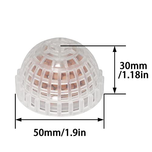2pcs Plastic Aquarium Shrimp Fish Tank Media Moss Ball Holder Fish Tank Accessories Home Decoration 5x3cm, Transparent