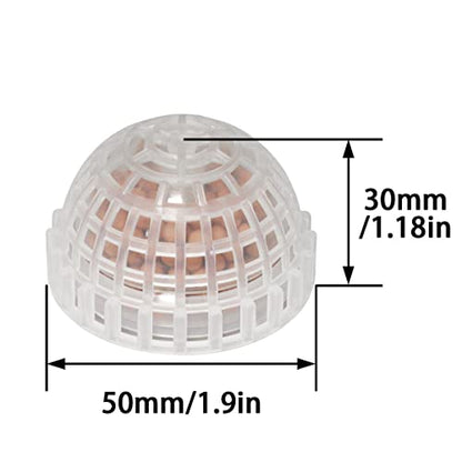 2pcs Plastic Aquarium Shrimp Fish Tank Media Moss Ball Holder Fish Tank Accessories Home Decoration 5x3cm, Transparent