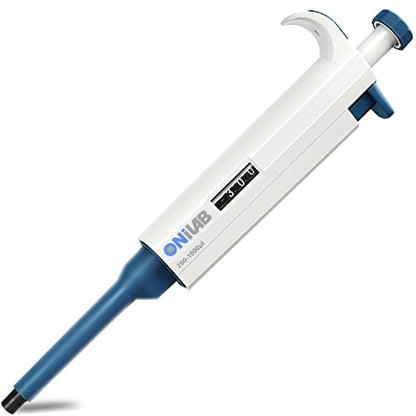 ONiLAB Single Channel Adjustable Pipettor, Micropipette 200-1000μL | Ergonomic Design,Clear Volume Display,Adjustable Volume Control,Precise Liquid Handling,Autoclavable - size: 200-1000ul