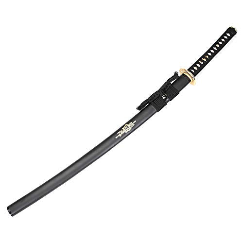 siwode Katana Handmade Full Tang Sharp, Alloy Tsuba Japanese Samurai Sword High Carbon Steel 1060,T10 1095, 40-Inch - color: Golden Skull