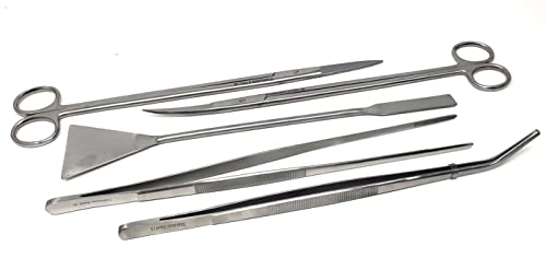A2Z-Aquascaping Maintenance Tools Accessories,Anti-Rust Stainless Steel Tweezers Scissors Spatula for Aquarium Tank Clean, Fish Tank, Bonsai, Algae Scrapers (Set of 5 Pcs in A Case) - size: Set of 5 Pcs in A Case