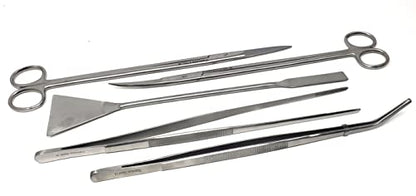 A2Z-Aquascaping Maintenance Tools Accessories,Anti-Rust Stainless Steel Tweezers Scissors Spatula for Aquarium Tank Clean, Fish Tank, Bonsai, Algae Scrapers (Set of 5 Pcs in A Case) - size: Set of 5 Pcs in A Case