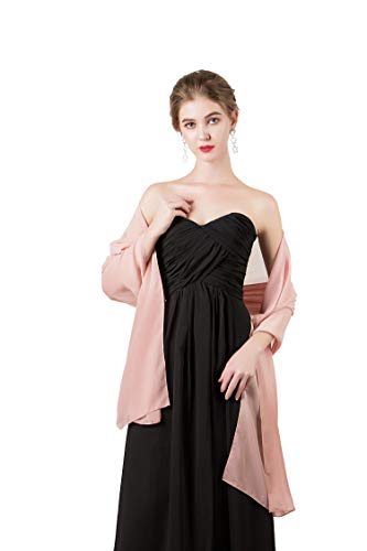 Shawl and Wrap for Evening Dresses Wedding Sheer Scarfs Women Scarve - color: Blush, size: One Size