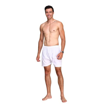 JIAHG Muslim Arab Men’s Thobe Underwear White Shorts for Middle East Islamic Dubai Prayers Loose Pajama Shorts - size: Large