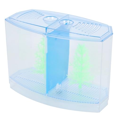 Mini Fish Breeding Box Acrylic Isolation Tank with Dirt Groove for Aquarium Fish Observation and Protection (Double) - size: Double
