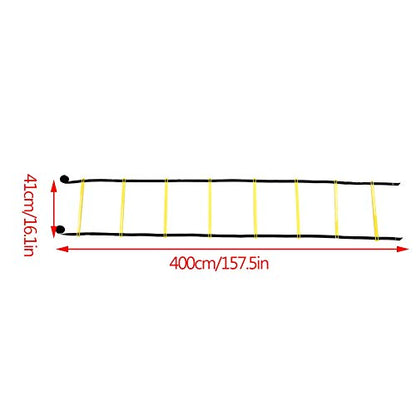 Agility Ladder, Adjustable 8 Rung Heavy Duty Football Training Ladder with Durable Nylon Straps, for Speed Agility Coordination Balance Football Rugby Tennis Baseball